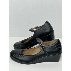 Vionic Womens Shoes Amelia Size 8M Black Mary Jane Wedge Heel Comfort Classic